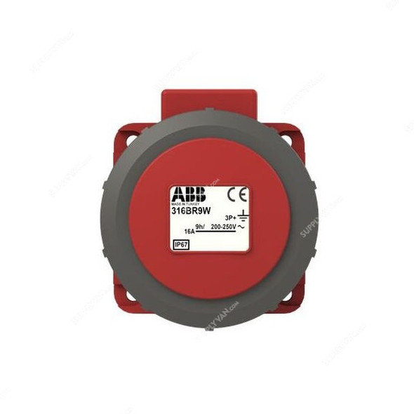 ABB Pin and Sleeve Connector, 316BRA6W, 4 Pole, 16A, Red and Grey