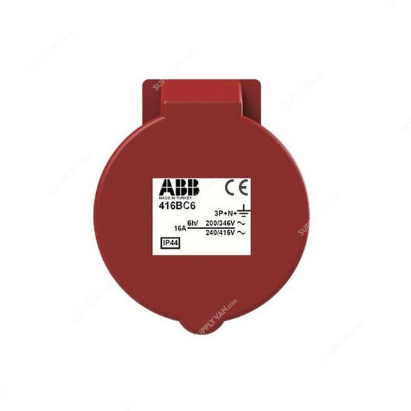 ABB Pin and Sleeve Connector, 416BC6, 5 Pole, 16A, Red