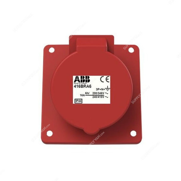 ABB Pin and Sleeve Connector, 416BRA6, 5 Pole, 16A, Red