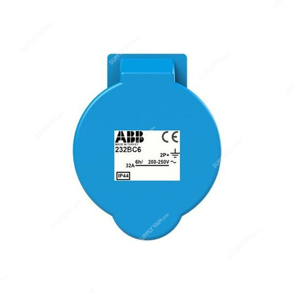 ABB Pin and Sleeve Connector, 232BC6, 3 Pole, 32A, Blue