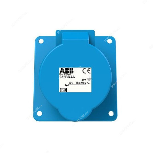 ABB Pin and Sleeve Connector, 232BRA6, 3 Pole, 32A, Blue