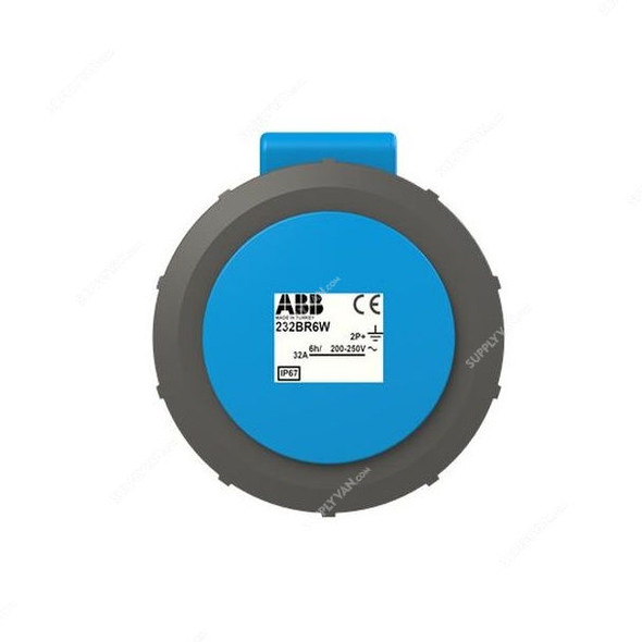 ABB Pin and Sleeve Connector, 232BRA6W, 3 Pole, 32A, Blue and Grey