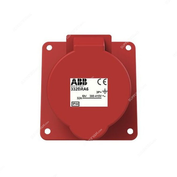 ABB Pin and Sleeve Connector, 332BRA6, 4 Pole, 32A, Red