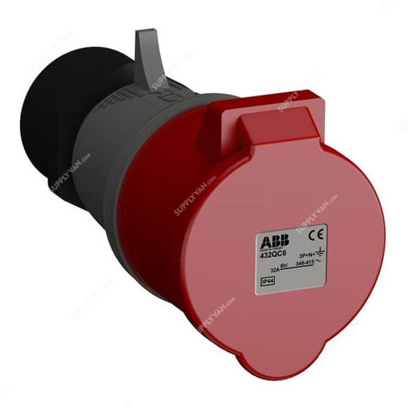 ABB Pin and Sleeve Connector, 432BC6, 5 Pole, 32A, Red