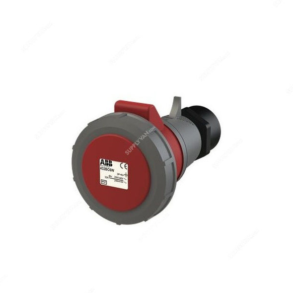 ABB Pin and Sleeve Connector, 432BC6W, 5 Pole, 32A, Red and Grey