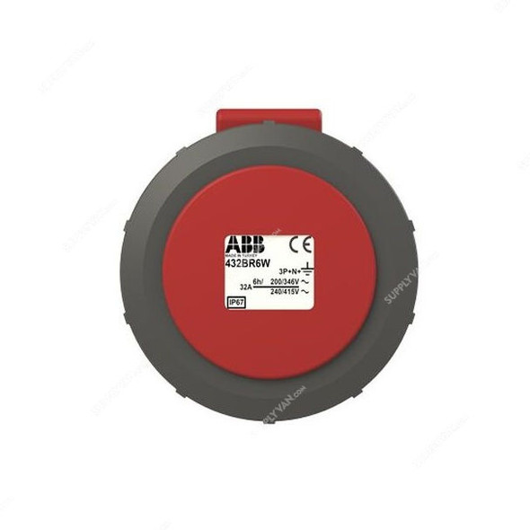 ABB Pin and Sleeve Connector, 432BRA6W, 5 Pole, 32A, Red and Grey
