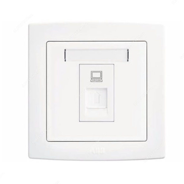 ABB Telephone Socket, AC333, PVC, 1 Gang, CAT 6, RJ45