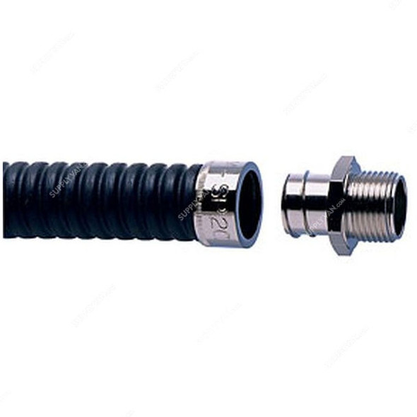 Adaptaflex Conduit Fitting With Locknut, SP32-M32-AC-plus-LNB-M32, Brass, 1 Inch, Black