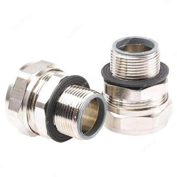 Adaptaflex Conduit Fitting W/ Locknut, SP25-M25-M-plus-LNB-M25, Brass, 25MM, Silver