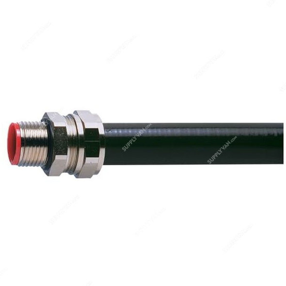 Adaptaflex Conduit Fitting With Locknut, SPL25-M25-M-plus-LNB-M25, Brass, 3/4 Inch, Black