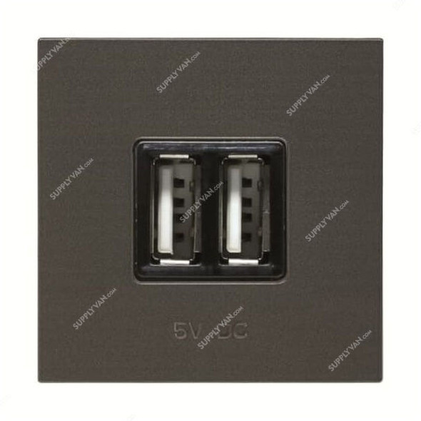 ABB USB Socket W/ Wall Plate, AMD85144-AN-plus-AMD5144-ST, Millenium, 2 Gang
