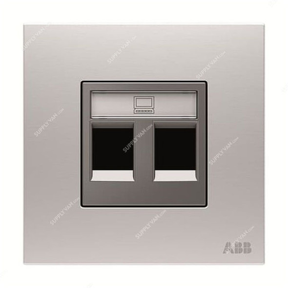 ABB Wall Plate, AM33444-ST, Millenium, 2 Gang, RJ45