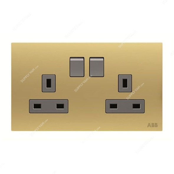 ABB Dual Pole Switch Socket, AM239147-MG, Millenium, 2 Gang, 13A