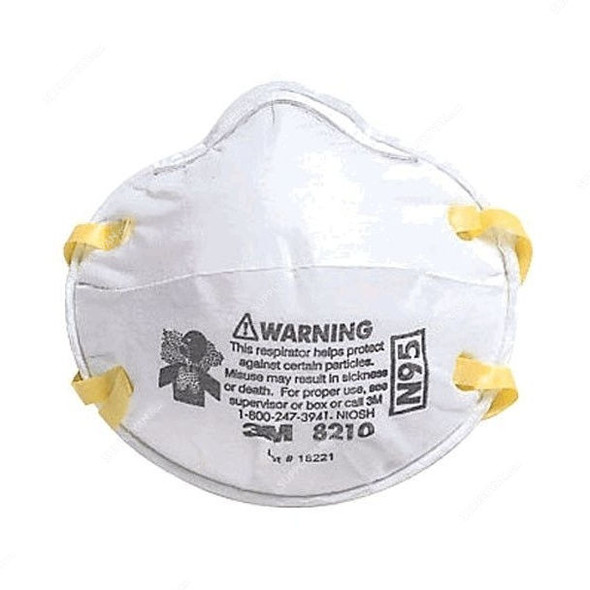 3M Disposable N95 Particulate Respirator Mask, 8210, 5 Pcs/Pack