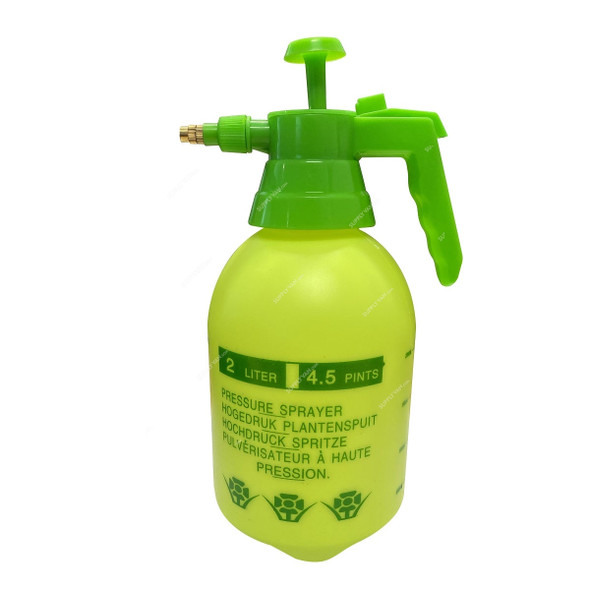 Mist Spray Bottle, Plastic, 2 Ltrs, Green and Yellow