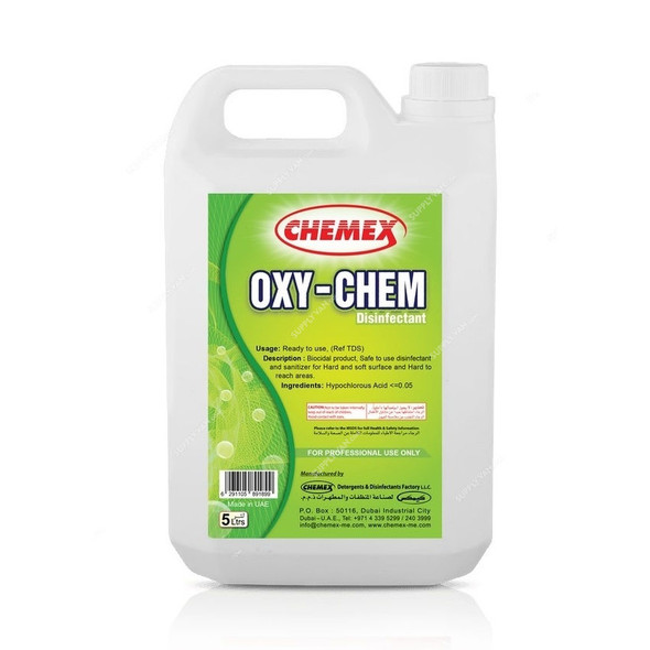 Chemex Disinfectant Cleaner, Oxy-Chem, 5 Ltrs, 4 Pcs/Pack