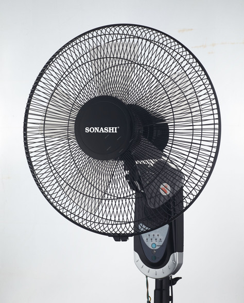 Sonashi Wall Fan With Remote Control, SF-8007-WR, 16 Inch, 60W, Black