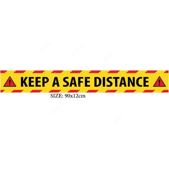Warrior Keep Safe Distance Social Distancing Sticker, 9155, 90 x 12CM, 5 Pcs/Pack