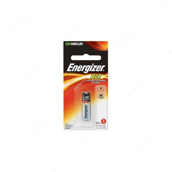 Energizer Alkaline Battery, A27-12V, 18mAh, 12V