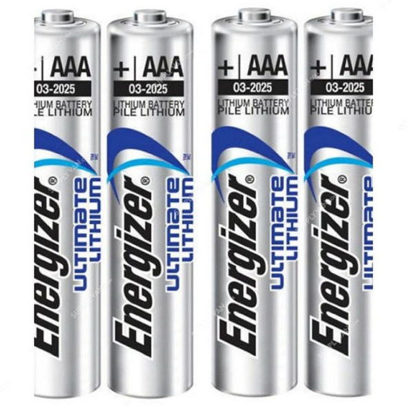 Energizer Lithium Battery, 1200mAh, 1.5V, 4 Pcs/Pack