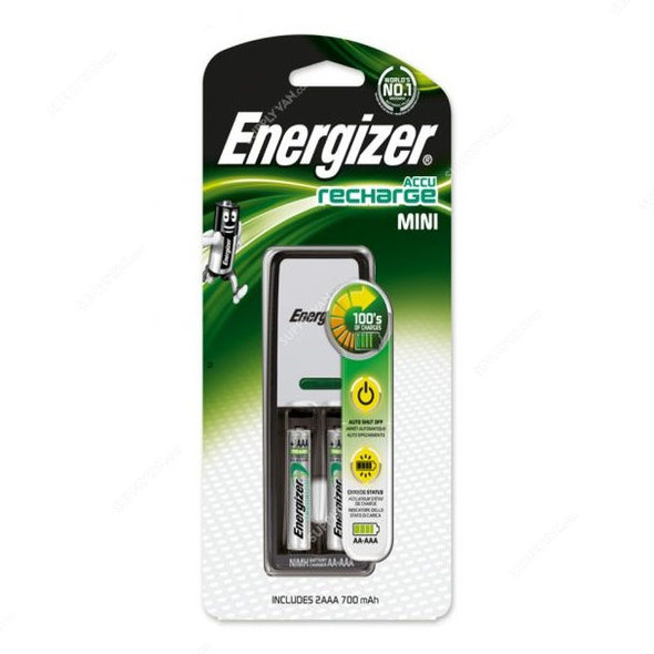 Energizer Rechargeable Battery Charger, CH2PC4, 700mAh Battery Capacity, 3 Pcs/Set