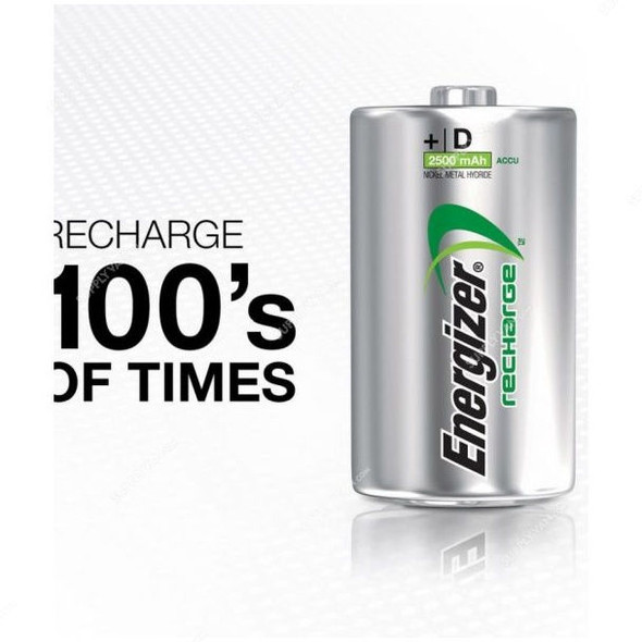 Energizer Rechargable Battery, HR20-NH50BP-2, 2500 mAh, 1.2V, 2 Pcs/Pack