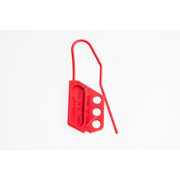 Loto-Lok Lockout Hasp, HSP-RNH-33, Nylon, 3MM, Red