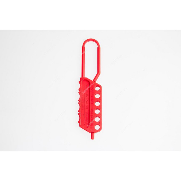 Loto-Lok Lockout Hasp, HSP-RNH-66, Nylon, 6MM, Red