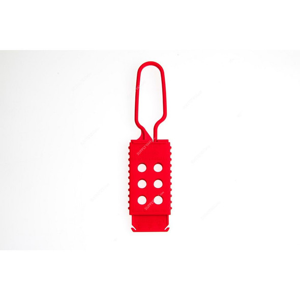 Loto-Lok Lockout Hasp, HSP-RNH-65, Nylon, 5MM, Red