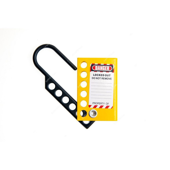 Lockout Hasp, HSP-ALH-25Y, Aluminium, Yellow/Black