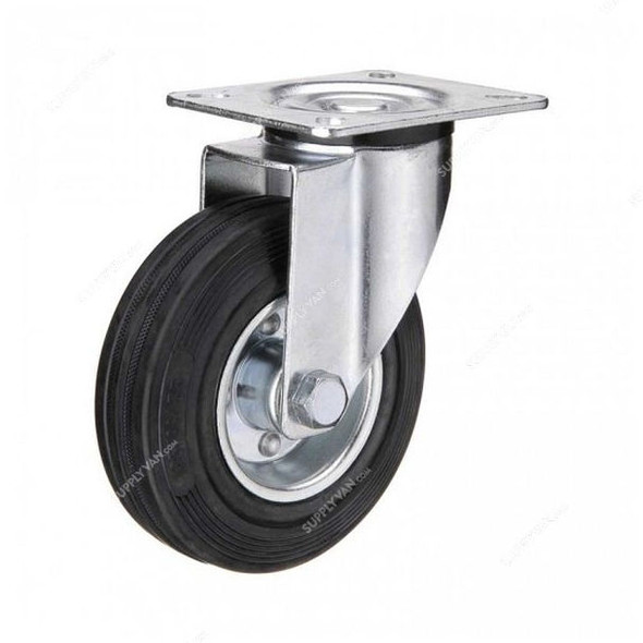 Liemke European Type Swivel Caster, 18-11-6-13-3-1, Rubber, 80 x 27MM, 60 Kg