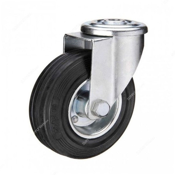 Liemke European Type Bolt Hole Swivel Caster, 18-11-6-13-3-19, Rubber, 160 x 50MM, 150 Kg