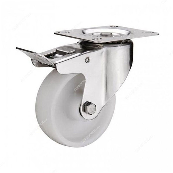 Liemke European Type Double Brake Caster, 18-11-6-13-4-20, Nylon, 160 x 45MM, 300 Kg