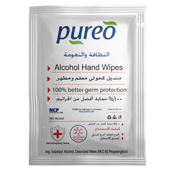 Pureo Alcohol Hand Wipes, 1000 Pcs/Pack