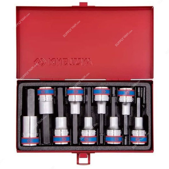 Kingtony Hexagon Head Socket Set, 4120PR, 1/2 Inch Drive, 9 Pcs/Set