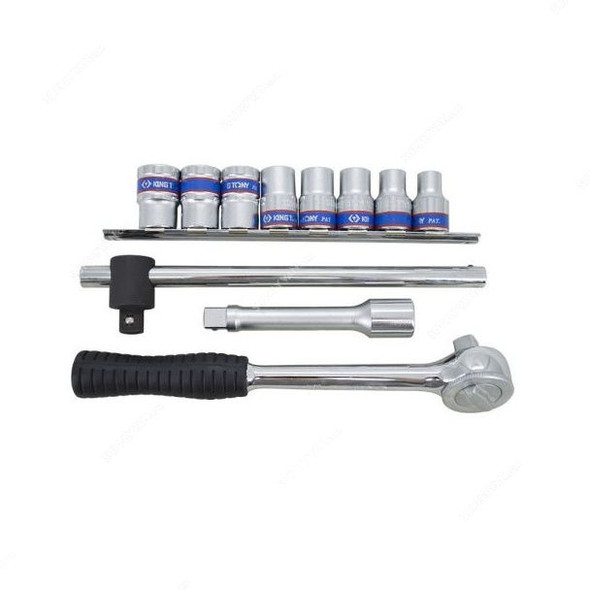 Kingtony Socket Wrench Rail Set, 4311MR, 1/2 Inch Drive, 11 Pcs/Set
