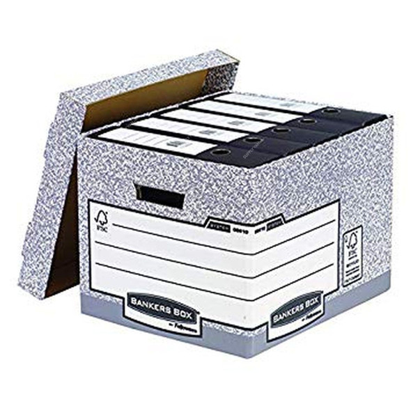 Fellowes File Storage Box, 00810-FFEU, 333 x 285MM, Grey, 5 Pcs/Pack