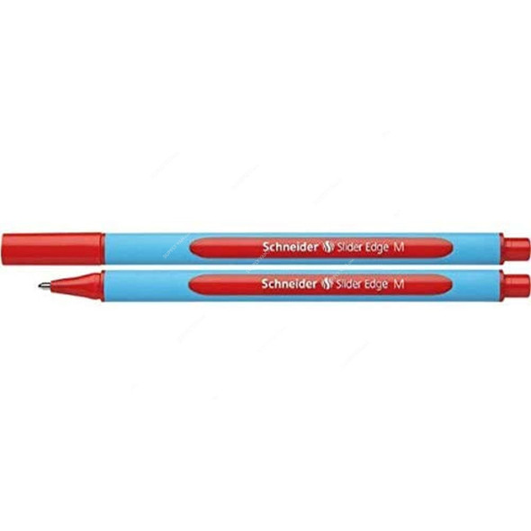 Schneider Ballpoint Pen, SCHNDRSLDEDGRD, Slider Edge, Medium, Red, 10 Pcs/Pack