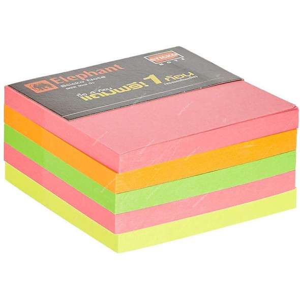 Elephant Sticky Note, 70 GSM, 3 x 3 Inch, Multicolor, 12 Cubes/Pack
