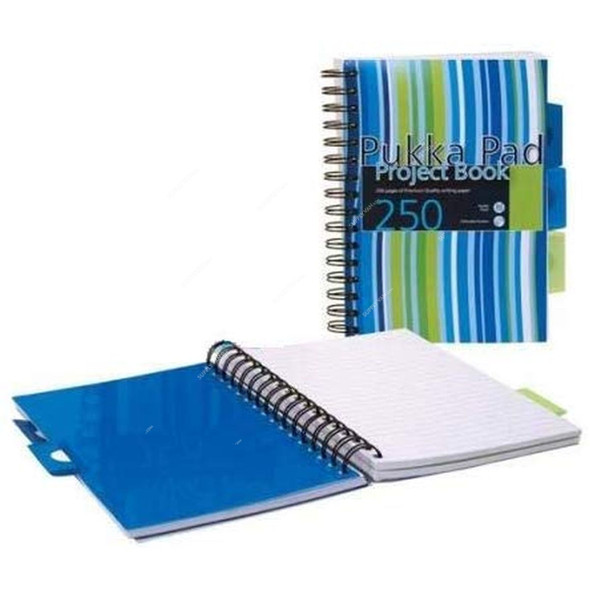 Pukka Pad 5 Subject Project Book, A5, 80 Gsm, 250 Pages, Blue