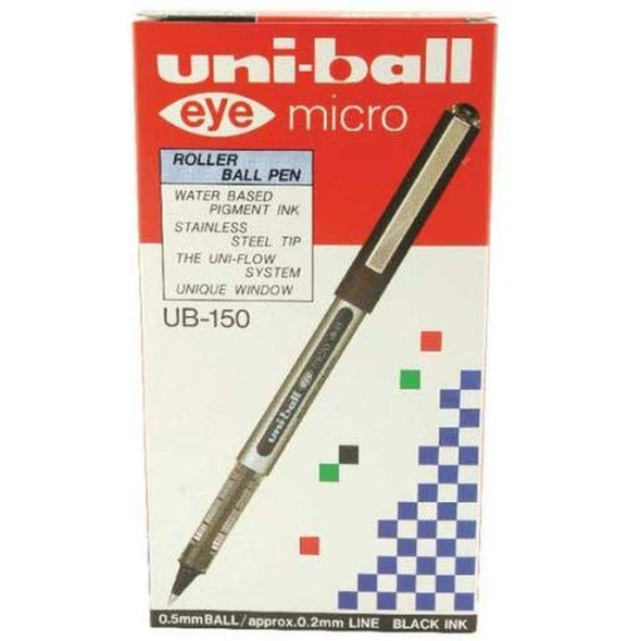 Uni-Ball Roller Ball Pen, UB150, Eye, 0.5MM, Black, 12 Pcs/Pack