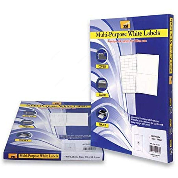 PSI Multipurpose Label, PSML105X57, 105 x 57MM, White, 100 Pcs/Pack