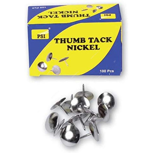 PSI Thumb Tack, PSDPYLP016B, Nickel, 100 Pcs/Pack