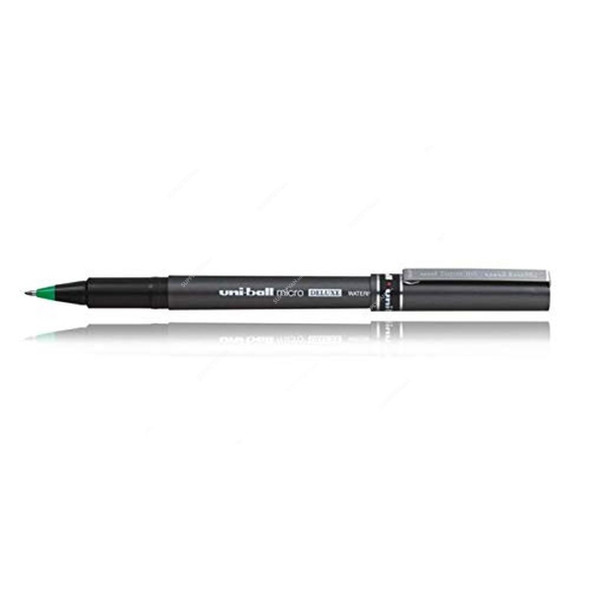 Uni-Ball Roller Ball Pen, UB155, Deluxe, Micro, Green, 12 Pcs/Pack
