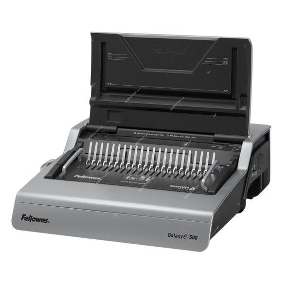 Fellowes Electric Comb Binding Machine, 5218301, Galaxy-E 500, 500 Sheets, Silver and Black
