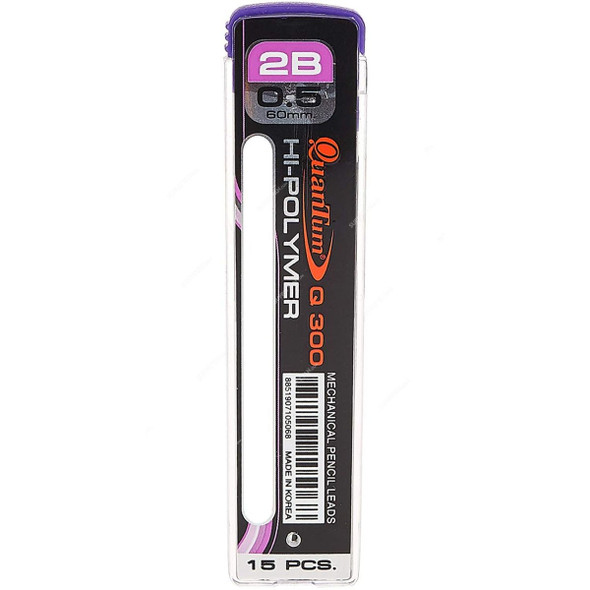 Quantum Mechanical Pencil Lead, Q3002B-BX, 2B, 0.5MM, Grey, 12 Tube/Pack