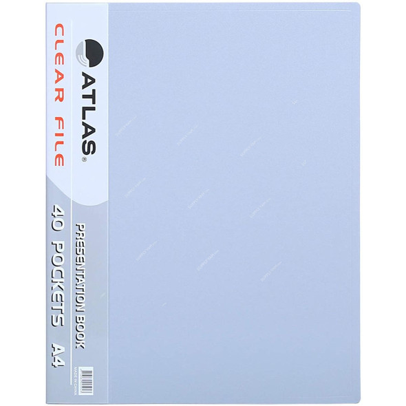 Atlas File Presentation Book, ATCL010, A4, 40 Pockets, Blue