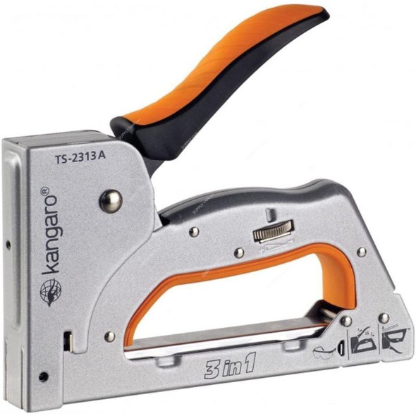 Kangaro Gun Tacker Stapler, TS-2313A, Steel, Silver