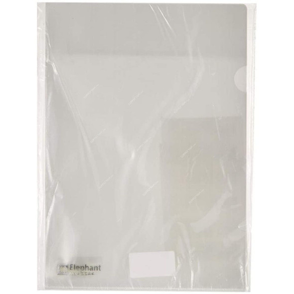 Elephant File Folder, Plastic, L, A4, Clear, 60 Pcs/Pack