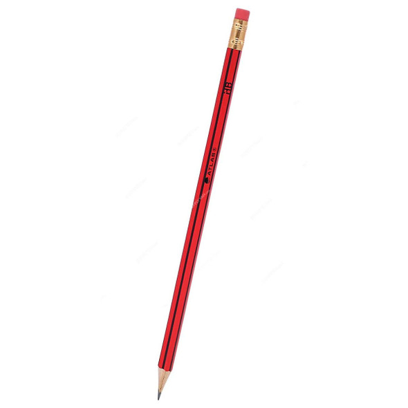 Atlas HB Pencil With Erasier, Red and Black, 12 Pcs/Pack